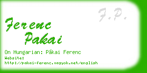 ferenc pakai business card